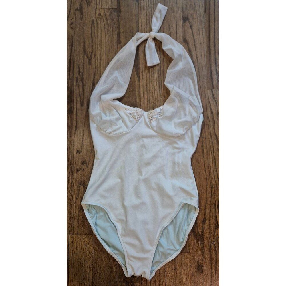 Sun Streak Sexy Haulter One-piece Swimsuit Bathingsuit Women's Size 16